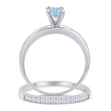Two Piece Round Solitaire Bridal Gold Ring