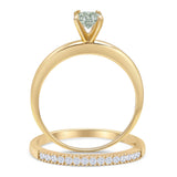 Two Piece Round Solitaire Bridal Gold Ring