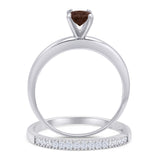 Two Piece Round Solitaire Bridal Gold Ring