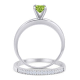 Two Piece Round Solitaire Eternity Gold Ring