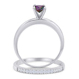 Two Piece Round Solitaire Eternity Gold Ring