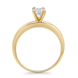 Minimalist Round Solitaire Gold Ring