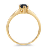 Marquise Black CZ Solitaire Gold Ring