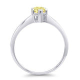 Marquise Yellow CZ Solitaire Gold Ring