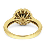 Round Flower Vintage Style Gold Ring