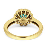 Round Flower Vintage Style Gold Ring