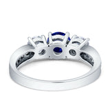 Three Stone Round CZ Gold Ring