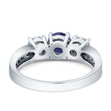 Three Stone Round Gold Ring