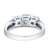 Three Stone Round Gold Ring