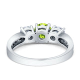 Three Stone Round CZ Gold Ring