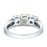 Three Stone Round CZ Gold Ring