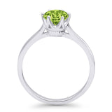 Round Peridot CZ Solitaire Gold Ring