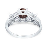 Art Deco Round Natural Stone Floral Ring