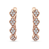 Leaf Style Hoop Earring Cubic Zirconia 925 Sterling Silver