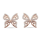 Butterfly Stud Earring Cubic Zirconia 925 Sterling Silver