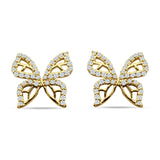 Butterfly Stud Earring Cubic Zirconia 925 Sterling Silver