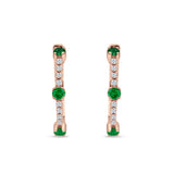 Round Cubic Zirconia Huggie Hoop Earring 925 Sterling Silver