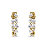 Pear Teardrop Cubic Zirconia Huggie Hoop Earring 925 Sterling Silver