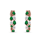 Pear Teardrop Cubic Zirconia Huggie Hoop Earring 925 Sterling Silver