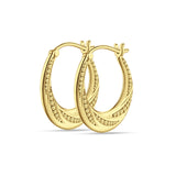 Round Beaded Creole Hoop Earrings Twisted 925 Sterling Silver
