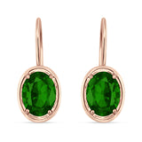Oval Solitaire Drop Dangle Leverback Earring Cubic Zirconia 925 Sterling Silver