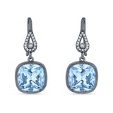 Cushion Drop Dangle Pear Fishhook Earring Cubic Zirconia 925 Sterling Silver
