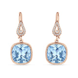 Cushion Drop Dangle Pear Fishhook Earring Cubic Zirconia 925 Sterling Silver