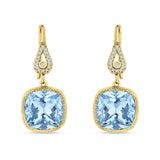 Cushion Drop Dangle Pear Fishhook Earring Cubic Zirconia 925 Sterling Silver