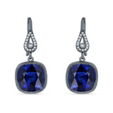 Cushion Drop Dangle Pear Fishhook Earring Cubic Zirconia 925 Sterling Silver