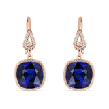 Cushion Drop Dangle Pear Fishhook Earring Cubic Zirconia 925 Sterling Silver