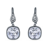 Cushion Drop Dangle Pear Fishhook Earring Cubic Zirconia 925 Sterling Silver