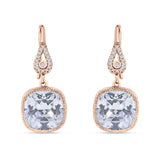 Cushion Drop Dangle Pear Fishhook Earring Cubic Zirconia 925 Sterling Silver