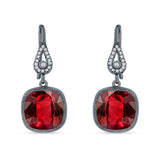 Cushion Drop Dangle Pear Fishhook Earring Cubic Zirconia 925 Sterling Silver