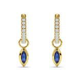 Marquise Drop Dangle Hoop Earring Cubic Zirconia 925 Sterling Silver