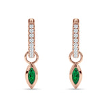 Marquise Drop Dangle Hoop Earring Cubic Zirconia 925 Sterling Silver