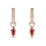 Marquise Drop Dangle Hoop Earring Cubic Zirconia 925 Sterling Silver