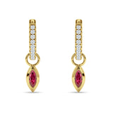 Marquise Drop Dangle Hoop Earring Cubic Zirconia 925 Sterling Silver