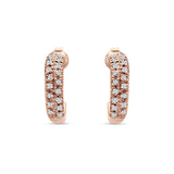 Half Hoop Stud Earring Cubic Zirconia 925 Sterling Silver