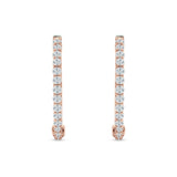 Round Cubic Zirconia Eternity Stone Huggie Hoop Earring 925 Sterling Silver