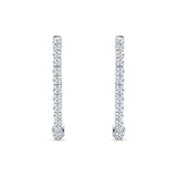Round Cubic Zirconia Eternity Stone Huggie Hoop Earring 925 Sterling Silver