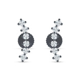 Six Stone Climber Stud Earring Cubic Zirconia 925 Sterling Silver