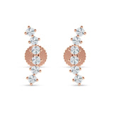 Six Stone Climber Stud Earring Cubic Zirconia 925 Sterling Silver
