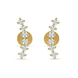 Six Stone Climber Stud Earring Cubic Zirconia 925 Sterling Silver