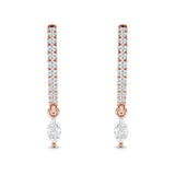 Marquise Charm Huggie Hoop Earring Cubic Zirconia 925 Sterling Silver
