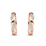 Twisted Infinity Round Cubic Zirconia Huggie Hoop Earring 925 Sterling Silver