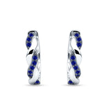 Twisted Infinity Round Cubic Zirconia Huggie Hoop Earring 925 Sterling Silver