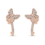 Butterfly Cluster Stud Earring Cubic Zirconia 925 Sterling Silver