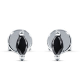 Marquise Solitaire Stud Earring Cubic Zirconia 925 Sterling Silver