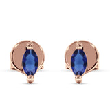 Marquise Solitaire Stud Earring Cubic Zirconia 925 Sterling Silver