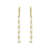 Drop Dangle Oblong Hoop Earring Pear Cubic Zirconia 925 Sterling Silver